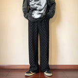 Winter Thick Plaid Pants Men Warm Fashion Casual Oversized Wide Leg Pants Men Streetwear Loose Straight Pants Mens Trousers