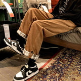 Men's High Quality Pant Autumn Spring Corduroy Pants Business Loose Stretch Straight Leg Fit Corduroy Husband Trouser Male