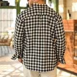 Casual Men Plaid Spring Autumn Flannel Men's Dress Shirts Fashion Long Sleeve Slim Fit Chemise Homme Cotton Male Shirt