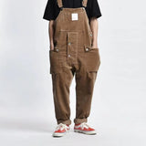 Casual Fashion Retro Men's Overalls Jumpsuit Men's Denim Overalls Baggy Straight Denim Pants Large Size Trousers