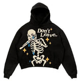 Foesce Print Harajuku Street Embroidery Y2K American Retro Comic  Loose Hooded Sweater Loose Autumn Trend Sweater Couple Jacket