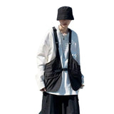 Foesce Motorcycle Biker Tactical Vest Large Tank Tops Pocket Cargo Summer Casual Suspenders Shirt Man Loose Sleeveless Safari Jacket