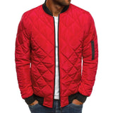 Solid Jackets for Men Autumn and Winter Men's Color Loose Men Jacket Argyle Blue Male Winter Coat with Casual Slim Warm