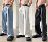 White/Blue/Black Baggy Jeans Men Fashion Casual Straight Jeans Men Streetwear Loose Hip Hop Wide Legs Denim Pants Mens Trousers