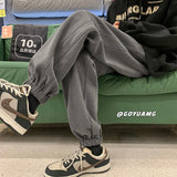 Winter Plush Thick Pants Men Warm Fashion 4-color Casual Thicken Pants Men Streetwear Korean Loose Straight Pants Mens Trousers