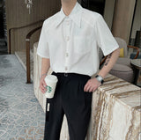 Men's Summer Casual Short-Sleeved Shirts/Male Loose and Trend Camisa Masculina Fashion Houndstooth Shirts Clothing Homme