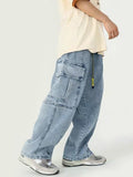 Baggy Jeans Trousers Male Denim Pants Black Wide Leg Pants Men's Jeans Loose Casual Korean Streetwear Hip Hop Harajuku