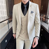 Foesce Blazers Jacket Pants 2 Pcs Set  Fashion New Men's Casual Boutique Business Wedding and Groom Suits Coat Trousers