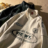 Foesce Spring autumn new loose baseball uniform jacket Korean trend vintage casual handsome all-match reflective coat men women tops