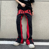 Foesce Y2K Fashion Letter Embroidery Baggy Jeans Flare Pants Men Clothing Kanye Stnraight Women Hip Hop Long Trousers Ropa Hombre