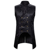 Mens Waistcoats Fall Vintage Floral Embroidery Turn-down Collar Double Breasted Sleeveless Vest Jacket Spring Men Retro Blazers