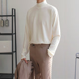 Yasuk Spring Autumn Winter Man Solid Casual Plush TShirts Turtleneck Men Loose Slim Bottom Double-Faced Velvet Sweater PlusSize