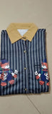 Vertical Striped Japanese Retro Short Sleeve Casual Shirts Men Couple Top Bear Print Button Up Shirt Summer Punk Style