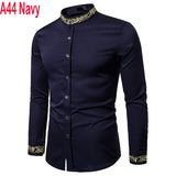 Embroidery Shirt Men Brand New Long Sleeve Mens Dress Shirts Casual Slim Fit Button Down Chemise Homme Camisetas Hombre