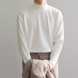 Winter Half-high Collar Bottoming T Shirt for Men Korean Fashion Long Sleeve T Shirts Men Solid Color Casual Harajuku