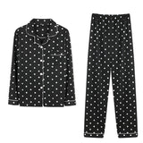 Long Sleeve Cardigan Sleepwear Clothes with Long Trousers Two Piece Sets Ladies Plaid Design Shirt Pajamas Home Pyjamas Women
