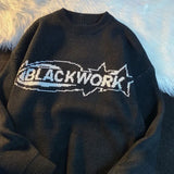 New Sprng American Vintage Klein Blue Sweaters Men and Women Fall Pullovers Street Alphabet Sweaters Knitwear Sweater Men