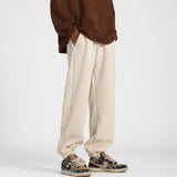 Winter Thicken Pants Men Warm Fashion Lamb Wool Pants Men Streetwear Korean Loose Thick Straight Pants Mens Trousers M-3XL