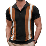 Summer Men's Luxury Clothing Knit Short Sleeve Polo Shirt Casual Streetwear Lapel Button Down Cardigan Breathable Tops