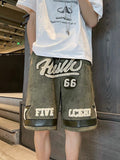 Y2K Retro Embroidered Basketball Shorts Men Summer American Loose Sports Pants High Street Tide Brand Five-point Pants