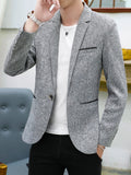 Foesce New Fashion Casual Men Blazer Cotton Slim Korea Style Suit Blazer Masculino Male Suits Jacket Blazers Men Clothing Plus Size 4XL