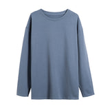 Foesce  Pure Cotton Men's Long Sleeve T-shirts Multicolor Casual Tops Large Size Unisex Luxury Tees Bottoming Shirt