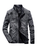 Foesce Autumn And Winter New Tide Solid Jackets Men Korean Fashion Cotton Slim Fit Denim Jacket Clothing Youth Coat