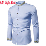 Embroidery Shirt Men Brand New Long Sleeve Mens Dress Shirts Casual Slim Fit Button Down Chemise Homme Camisetas Hombre