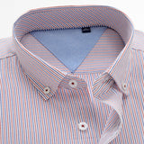 Classic striped men's business casual long-sleeved shirt brand clothing gentleman elegant wedding party loose shirt