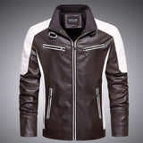Foesce New Men PU Motorcycle Jackets Mens Fashion Strong Outdoor Warm Coat Autunm Outwear Casual Jacket Men