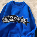 New Sprng American Vintage Klein Blue Sweaters Men and Women Fall Pullovers Street Alphabet Sweaters Knitwear Sweater Men