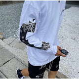 Foesce Paisley Barned Scroll Letter Printed High Street Men's And Women's Sports Long Sleeve T-Shirt