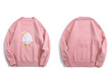 Harajuku Sweater Pullover Men Crooked Duck Print Knitted Sweaters Loose Jumpers Fashion Casual Spring Sweater Pullover Women