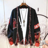 Ugly Christmas Sweater Korean Fashion Knitted Tassel Harajuku Streetwear Hip Hop Cardigan Casual Vintage Style Warm Cotton Tops