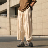 Foesce Summer Cotton Linen Pants Men Fashion Retro Casual Pants Mens Japanese Streetwear Loose Hip Hop Straight Pants Mens Trousers