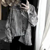 Long Sleeve Shirt Men Women Goth Spring Autumn Korean Harajuku BF Grunge Retro Dark Hip-Hop Couple Shirt Lightning Tactical Top