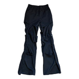High Street Pleated Overalls Men's Pants Fashion Loose Straight Button Casual Male Trousers Solid Color Darkwear