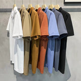 Summer New Solid Color Men Polo Shirt Comfortable Simple Casual Business Male Office Short-sleeved Shirt Black White Gray