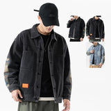 Denim Jackets Men's Clothing Spring Casual Splicing Cotton Coats Streetwear Korean Loose Wear Male Jeans Jacket Outwear