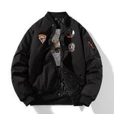 Winter Pilot Jackets Men Military Bomber Jacket Badge Embriodery Basketball Coat Hooded Parkas Male Fashion Autumn Black Brown