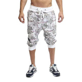 Casual Mens Plaid Floral Printed Shorts Leisure Spring Summer Loose Mid Waist Drawstring Short Pant For Men Fashion Shorts