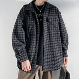 Spring Autumn Casual Premium Heavy Shirts Men Solid Loose Long Sleeve Shirts Male Hip Hop Thick Korean Man Woolen Coat New