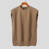 Fashion Men Tank Tops Solid Color O-neck Sleeveless Korean Streetwear Vests Summer Loose Casual Men Clothing 5XL 7