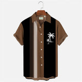 Men's Hawaiian Shirt Lapel Fashion Short-sleeved Loose Breathable Top Summer Coconut Retro Shirt For Men 3d Casual Beach Shirts