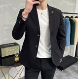 Mens  autumn thin Casual Single Slim Fit Suit Coat blazer top