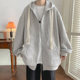 Autumn Cardigan Hoodies Men Fashion 4 Colors Casual Hooded Sweatshirt Mens Streetwear Korean Loose Oversized Zipper Hoodie Men