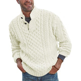 Knitted Sweater Men Solid Argyle Loose Fall and Winter Male Clothing Pullovers Vintage Style Green Sweaters for Man