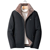 Men Fashion Casual Solid Coats Autumn Winter Windproof Warm Thick Fleece Jackets Man Brand Outwear Outdoor Classic Jacket