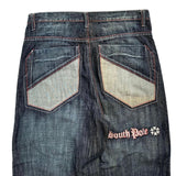 Foesce Men's and Women's Street Hip-hop Retro Oversized Letter Embroidery Y2K Baggy Jeans Denim Gothic Wide Leg Straight Leg Pants