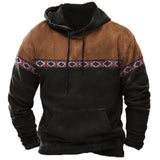 Vintage Men's Hoodies Winter Clothing Loose Casual American Western Cowboy Costume Streetwear Oversized Hoodie Man's Sweatshirt